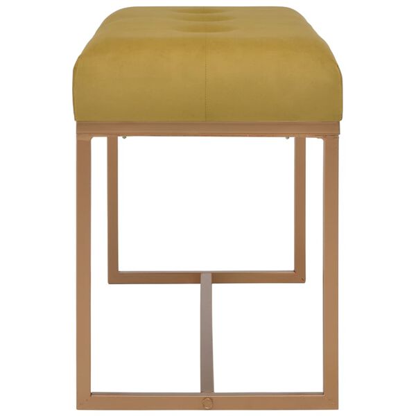vidaXL Bench Mustard Velvet and Powder-Coated Steel 31.5 x 14.2 x 17.7 in