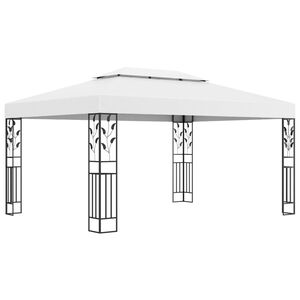 vidaXL Canopy White 100% polyester with PA coating, powder-coated steel