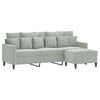 vidaXL 3-seater Sofa With Footstool Light Grey