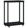 vidaXL Log Holder with Wheels Black 30.1x15.7x42.5" Solid Wood Pine