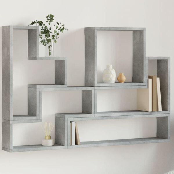 vidaXL Wall Shelf Concrete Grey Engineered Wood 37.8x4.7x25.2 in
