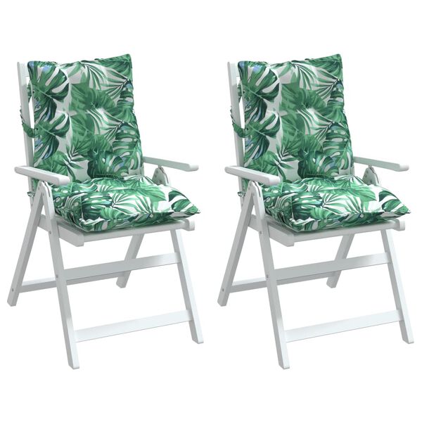 vidaXL Lowback Chair Cushion Set of 2 Leaf Pattern
