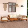 vidaXL Wooden Lounge Set Cream White, Natural Wood