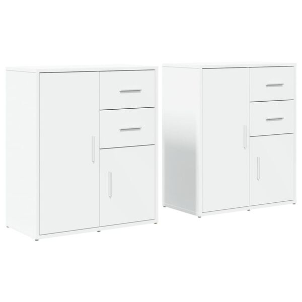 vidaXL Sideboard White Engineered Wood Medium Sideboard Rectangular