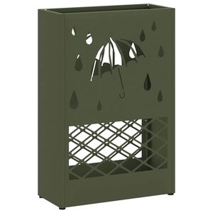 vidaXL Umbrella Stand Olive green 11.02 x 4.72 x 16.14 in Steel