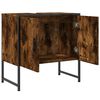 vidaXL Bathroom Sink Cabinet Smoked Oak Engineered Wood, Powder-Coated Steel