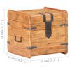 vidaXL Chest Natural Acacia Solid Acacia Wood 15.7 in Chest Square