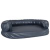 vidaXL Dog Bed Dark Blue Faux Leather Dog Bed Rectangular Modern