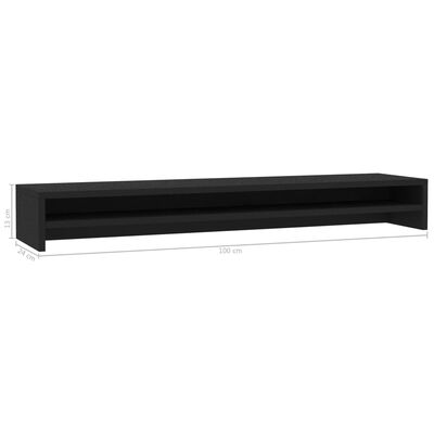 vidaXL Monitor Stand Black 39.4" x 9.4" x 5.1" Engineered Wood