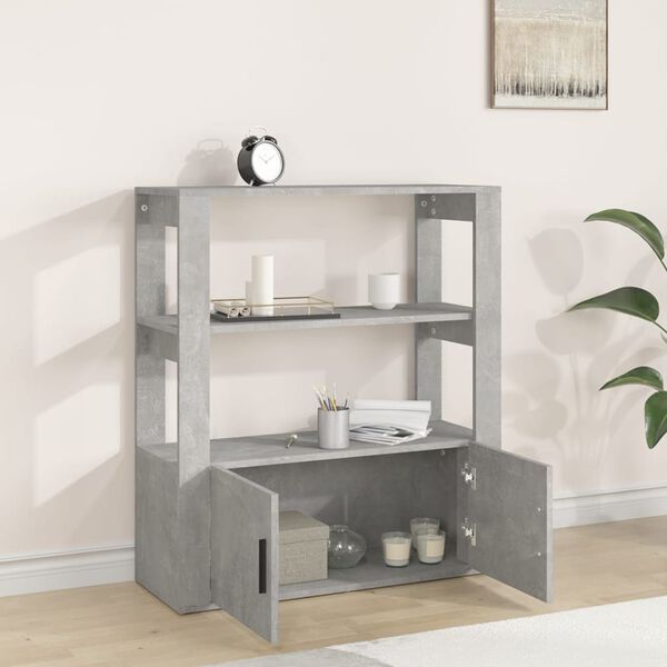 vidaXL Sideboard Concrete grey Engineered wood 31.5x11.8x35.4 in
