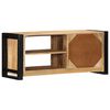vidaXL TV Cabinet Black and Brown Solid Mango Wood and Iron