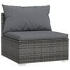 vidaXL Garden Lounge Set Grey PE rattan, powder-coated steel, fabric