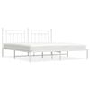 vidaXL Bed Frame White Powder-Coated Steel 76 x 80 in Bed Frame