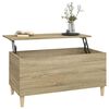 vidaXL Coffee Table Sonoma oak Engineered wood, solid eucalyptus wood
