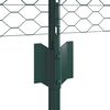 vidaXL Fence with Post Green 1.31 x 328.08 ft Steel and PVC