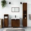 vidaXL Bathroom Cabinet Brown Oak Engineered Wood, Iron Compact
