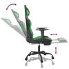 vidaXL Gaming Chair Black and Green Faux leather, metal, plywood, plastic