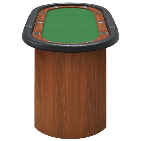 vidaXL Poker Table Green Engineered wood Medium Cup Holders