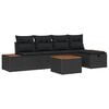 vidaXL Garden Sofa Set with Cushion 6 pcs Black Poly rattan
