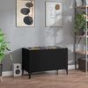 vidaXL Record Cabinet Black Engineered Wood, Metal 29.3 x 15.0 x 18.9 in
