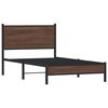 vidaXL Bed Frame Brown Oak Steel, Engineered Wood Twin Durable