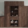 vidaXL Highboard Brown Oak Engineered Wood Large Highboard Rectangular