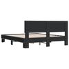 vidaXL Bed Frame Black Engineered wood and metal 63x79 in Durable