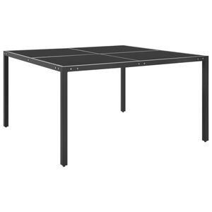 vidaXL Garden Table Anthracite and Grey Steel, tempered glass Medium