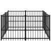 vidaXL Dog Kennel Black Powder-coated steel Large Dog Kennel
