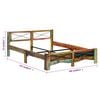 vidaXL Bed Frame Multicolor Solid Reclaimed Wood 63x79 in Durable