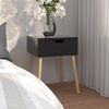 vidaXL Bedside Cabinet High gloss black Engineered wood 15.7 in square