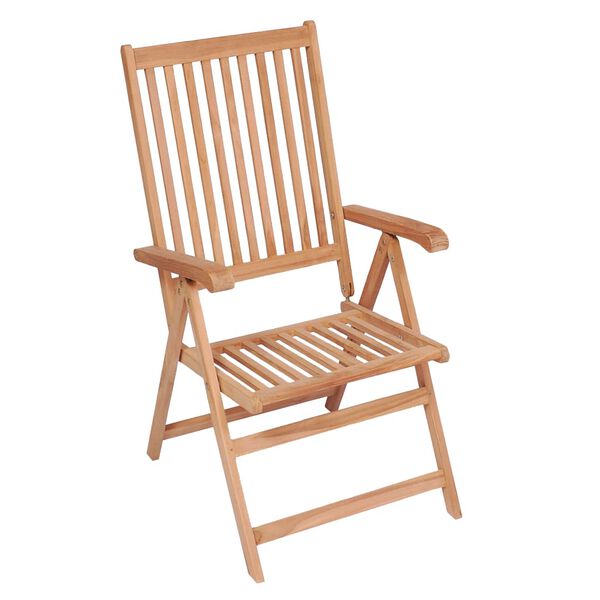 vidaXL Garden Chair Set of 4 Natural Teak Teak Wood