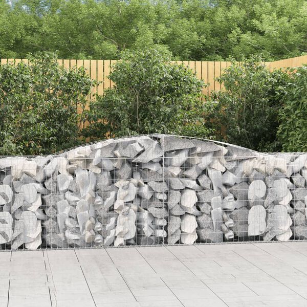vidaXL Gabion Basket Set of 8 Silver Galvanized iron Large