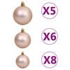 vidaXL Artificial Pre-lit Christmas Tree with Ball Set&Pine Cones 59.1"