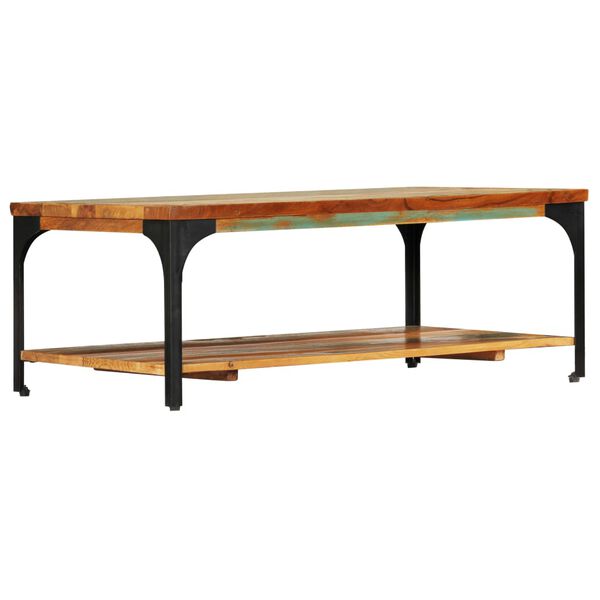 vidaXL Coffee Table Multicolour Solid reclaimed wood and powder-coated steel