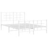 vidaXL Bed Frame White Powder-coated steel Double Bed Frame