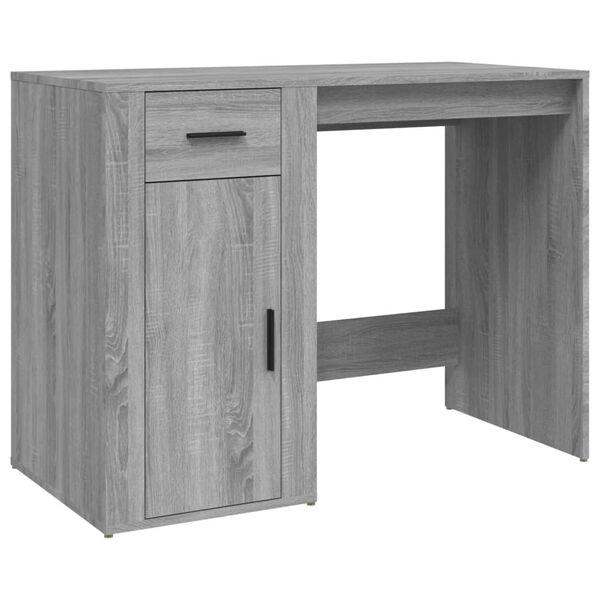 vidaXL Desk Grey Sonoma Engineered Wood Compact Desk Rectangular