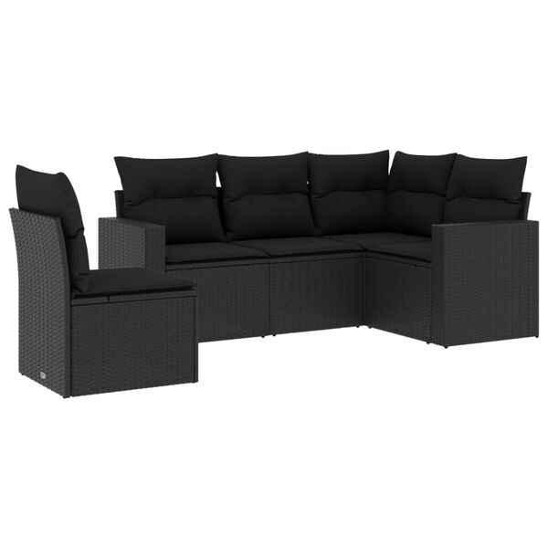 vidaXL Garden Sofa Set Black