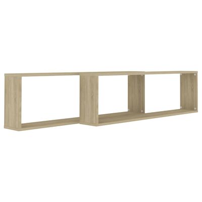 vidaXL Wall Cube Shelves 2 pcs Sonoma Oak 39.4"x5.9"x11.8" Engineered Wood