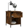 vidaXL Bedside Cabinet Set of 2 Smoked oak Engineered wood, iron