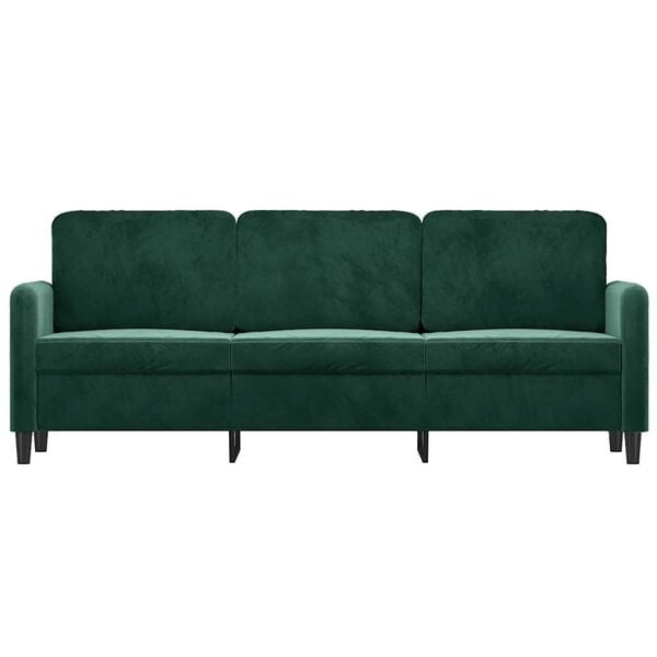 vidaXL 3-seater Sofa Dark Green Velvet, Metal, Foam 3-Seater
