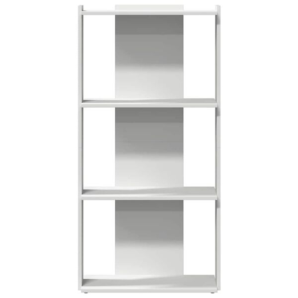 vidaXL Bookcase White Engineered Wood Medium Bookcase Rectangular