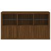 vidaXL Sideboard Brown Oak Engineered Wood, Glass Sideboard Rectangular