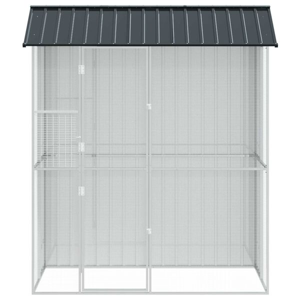 vidaXL Bird Cage Anthracite 84.65 x 43.31 x 97.24 in Galvanised Steel