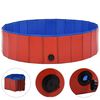 vidaXL Dog Swimming Pool Red PVC 47.2 x 11.8 in Collapsible