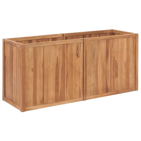 vidaXL Raised Bed Natural Teak Teak Wood 59.1x19.7x27.6 in