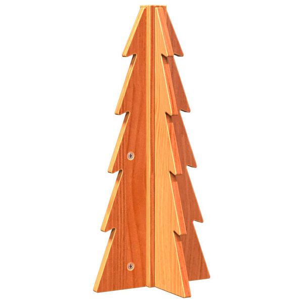 vidaXL Wooden Christmas Tree Wax Brown Solid Pinewood Small