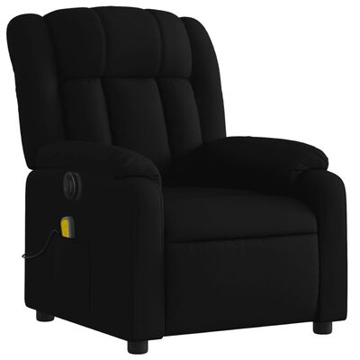 Black recliner chair from side/front angle.