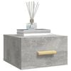 vidaXL Wall-mounted Bedside Cabinet Concrete gray Engineered wood
