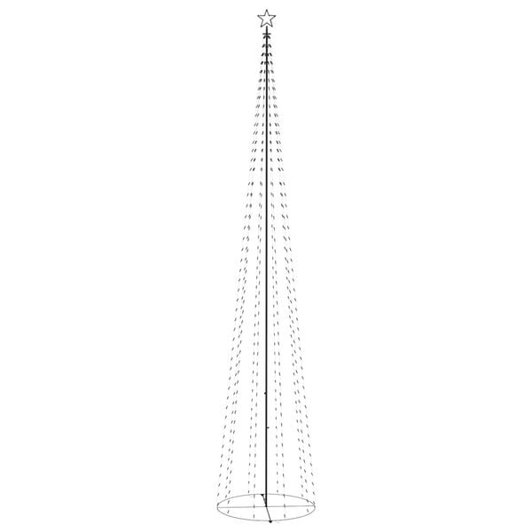 vidaXL Christmas Cone Tree Blue Powder-Coated Steel, Copper, PVC 16 ft